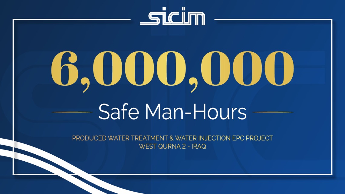 6 million hours worked without LTI on the PRODUCED WATER TREATMENT & WATER INJECTION EPC project in the West Qurna 2 area.